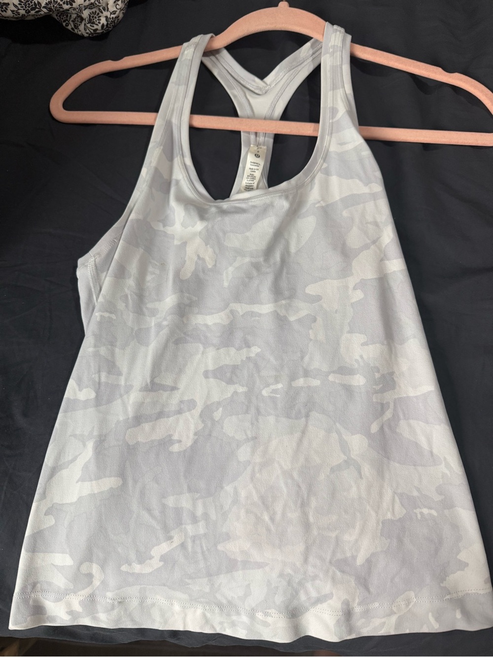 lululemon athletica Light Gray Camo Racerback Tank
